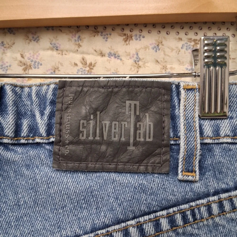 Y2K 1998 Levis Silvertab Baggy Fit Denim Blue Jeans Size 30x30 90s Streetwear